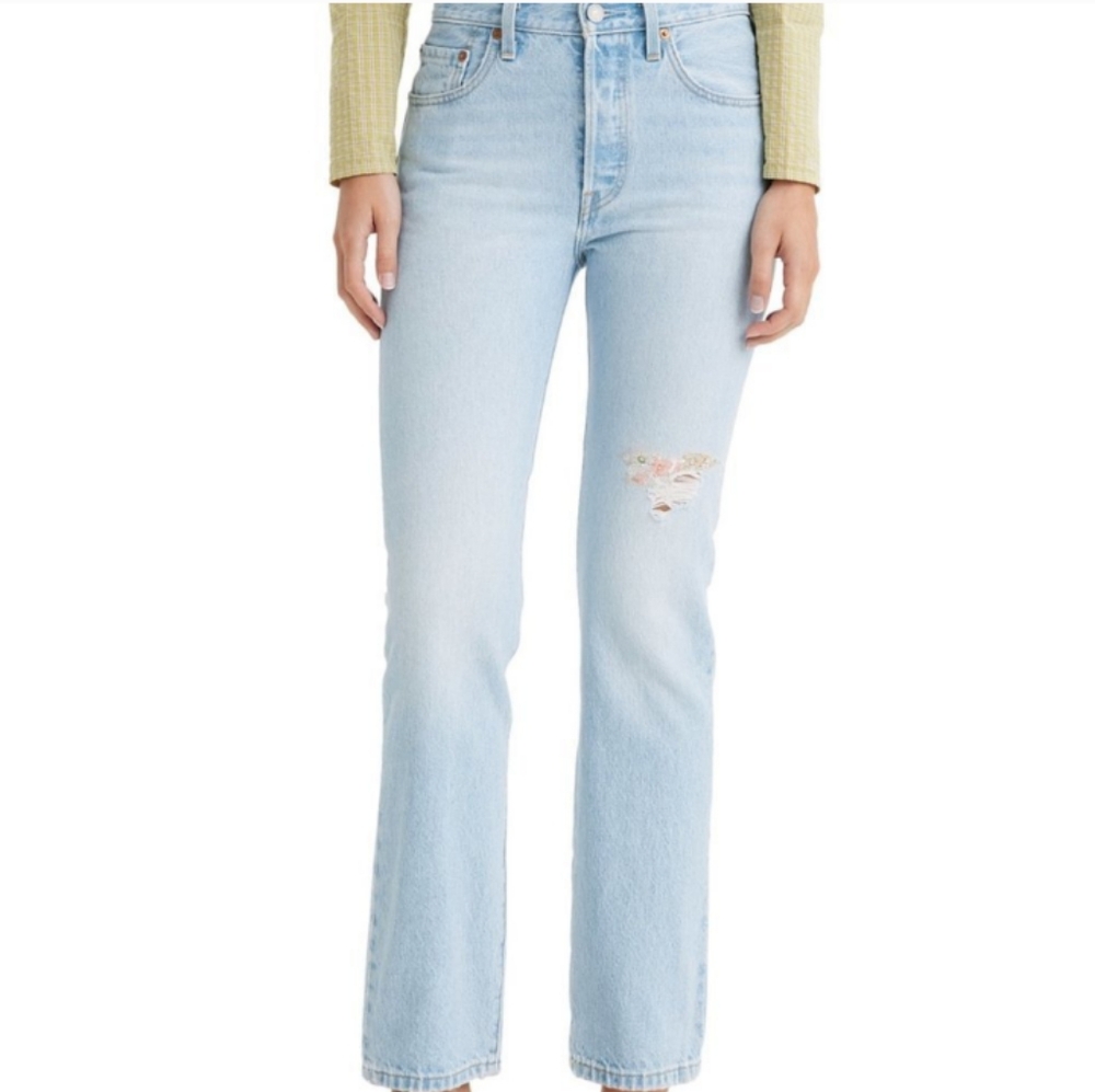 Levi's 501 150th Anniversary Jeans with Distressed/ Patched Knee